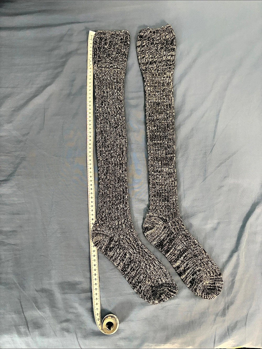Gray & Black Knee-High Socks